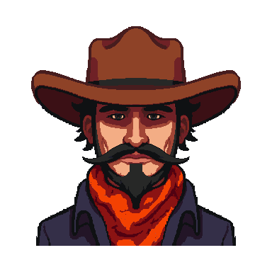 Cowboy pixel art avatar
