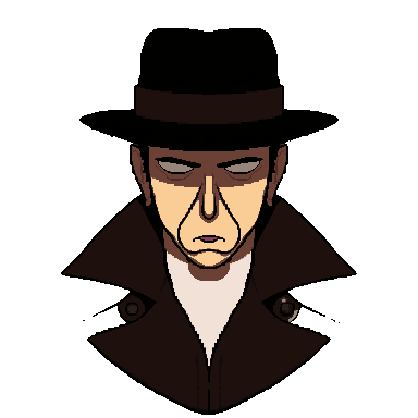 Noir detective pixel art avatar