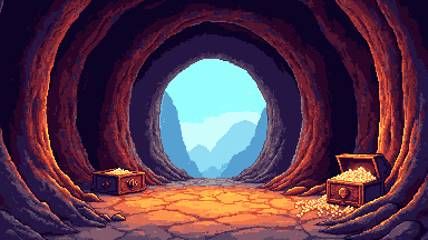 Dragon's lair pixel art banner