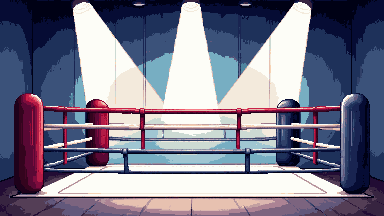 Boxing ring pixel art banner