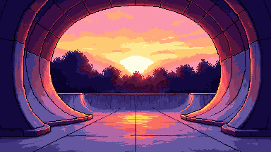 Pixel art skate park pixel art banner