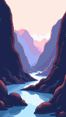 Minimalist mountains pixel art wallpaper