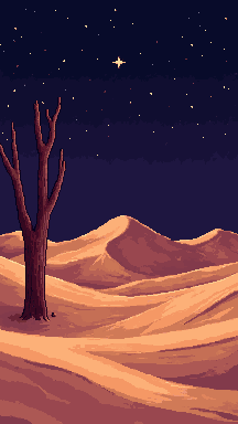 Desert dunes at night pixel art wallpaper