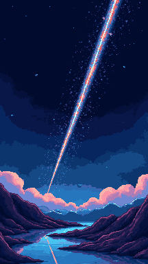 Meteor shower pixel art wallpaper